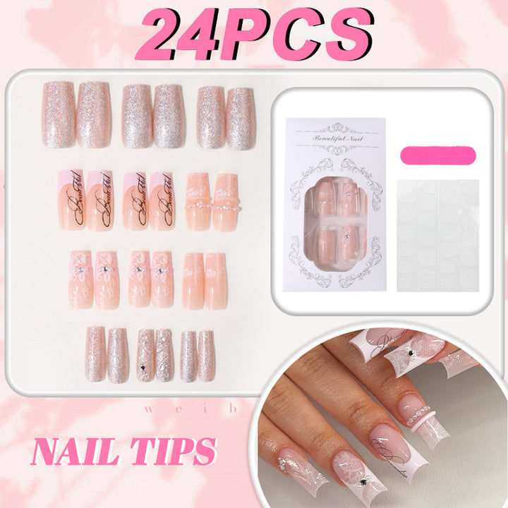 Shimmering Elegant Press-On Nail Tips Bowlift