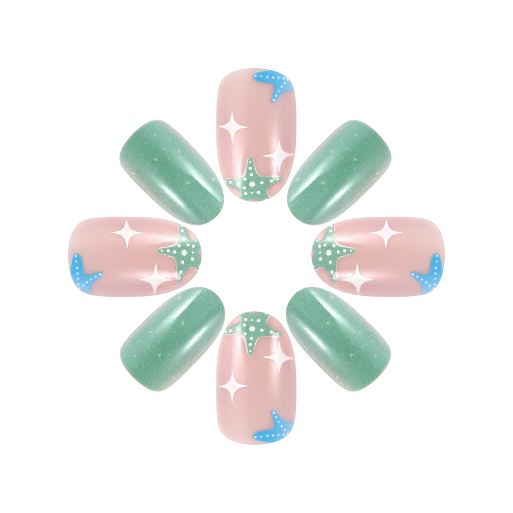 Artistic Ocean-Themed Press-On Nails Bowlift