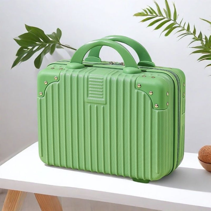 Hard-shell carry-on suitcase with secure lock and innovative design Bowlift