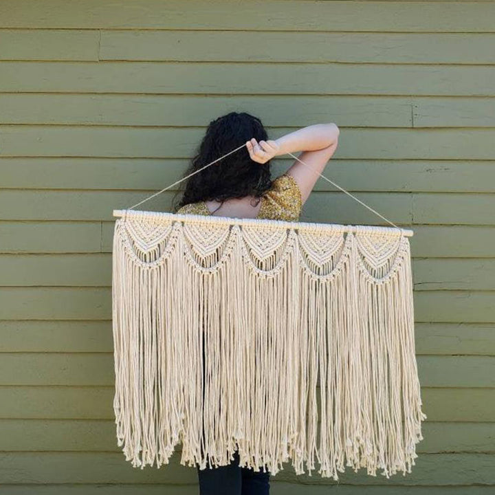 Macrame Wall Hanging with Elegant Fringes