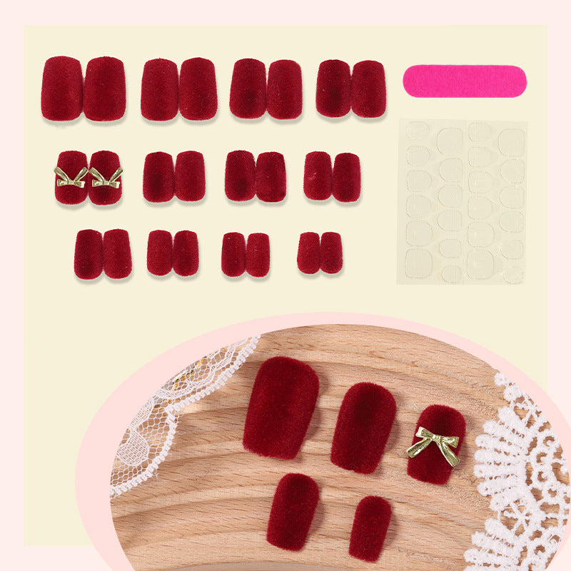 Velvet Press-On Nail Set Bowlift
