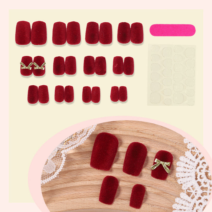 Velvet Press-On Nail Set Bowlift