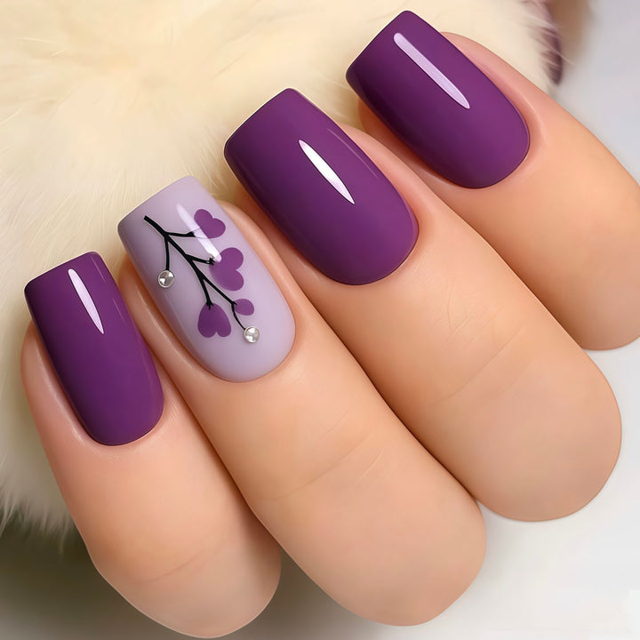 Floral Print Press-On Nail Art Bowlift