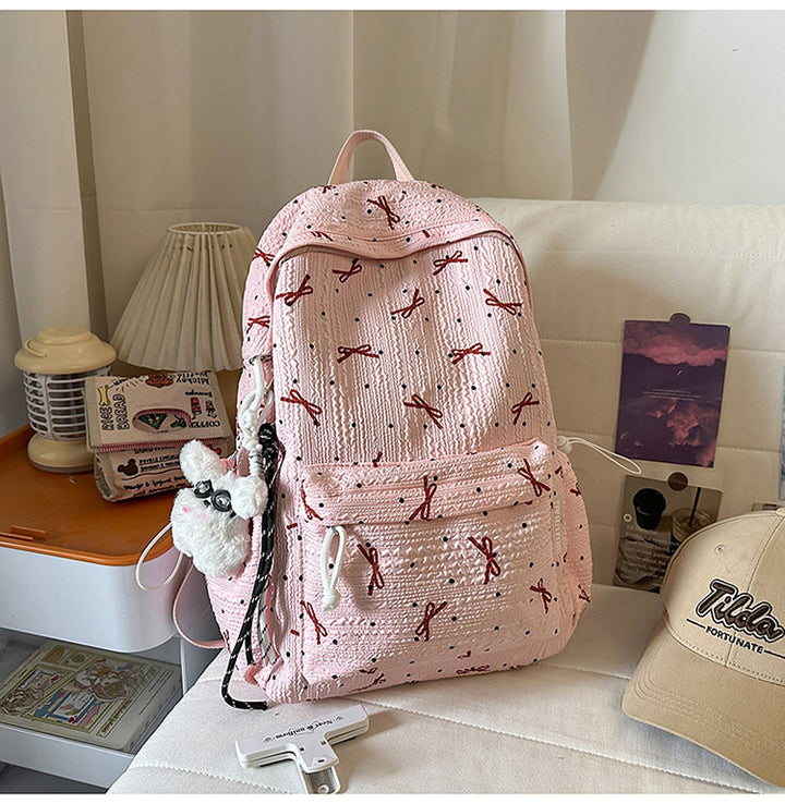 Cute Bow-Embellished Backpack Bowlift