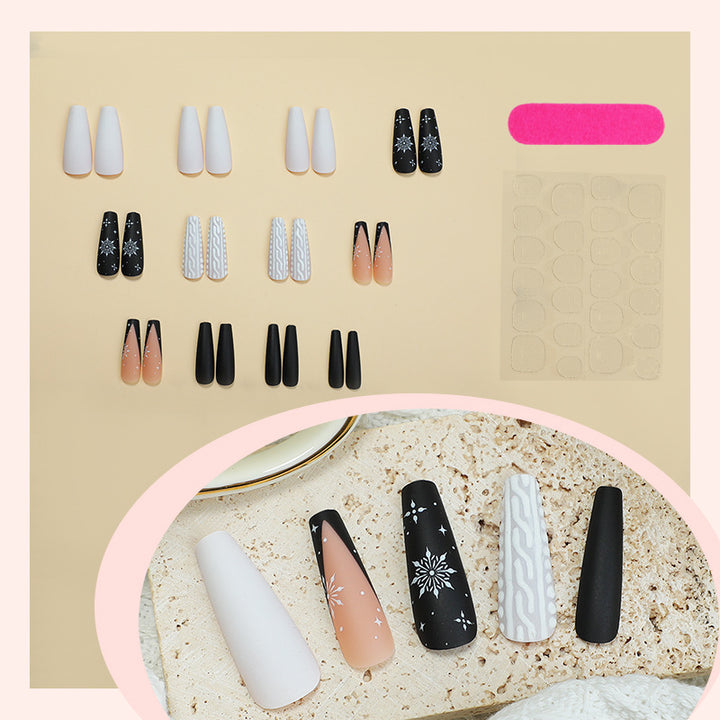 Acrylic nail set with stylish geometric design Bowlift