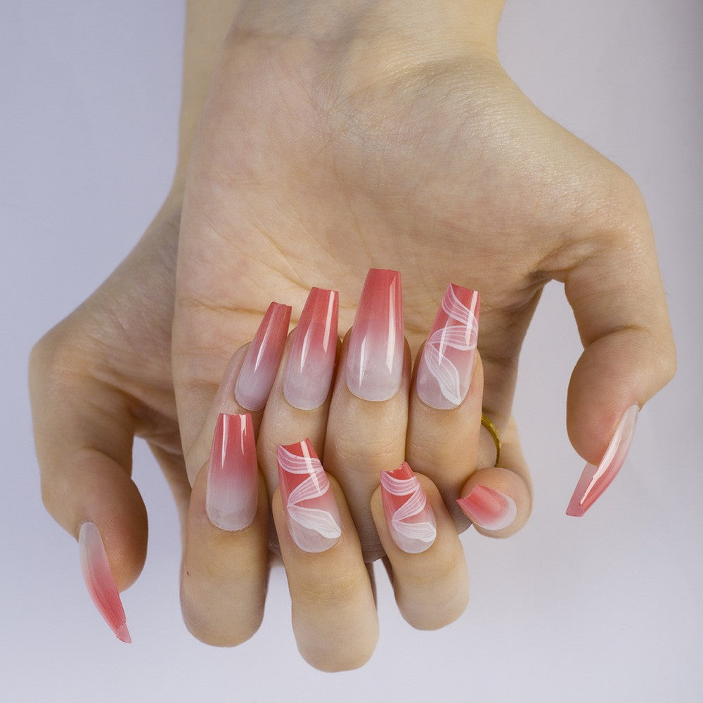 High-gloss artificial nails with rose effect Bowlift
