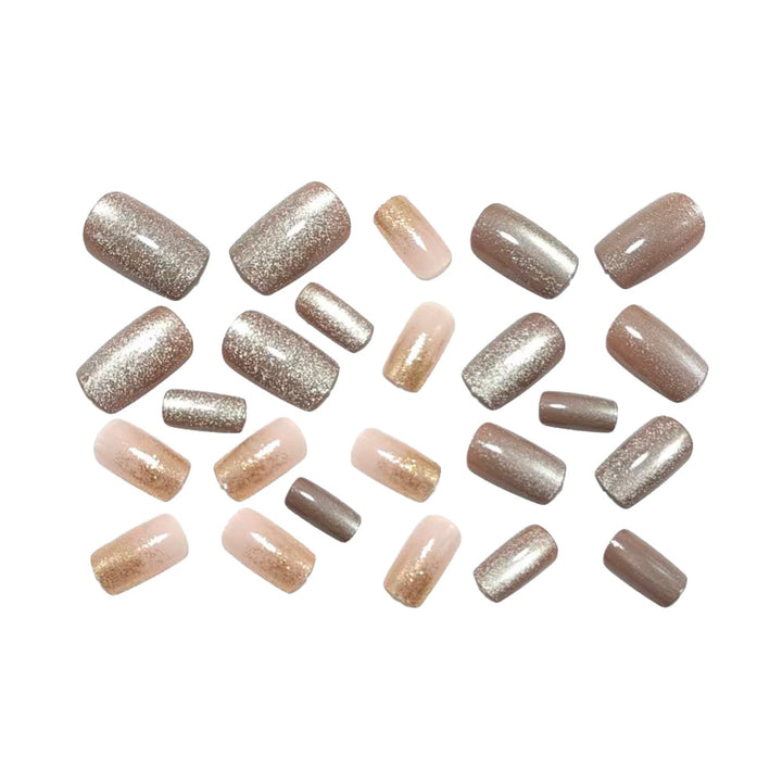 Elegant Artificial Nails with Glitter Accents Bowlift