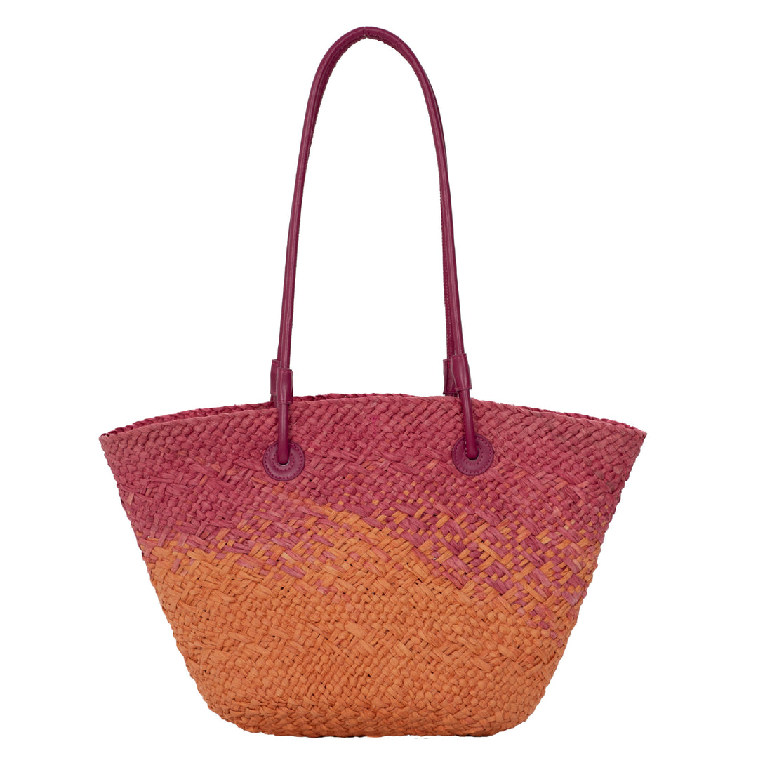 Elegant Rattan-Style Handbag with Double Handle Bowlift