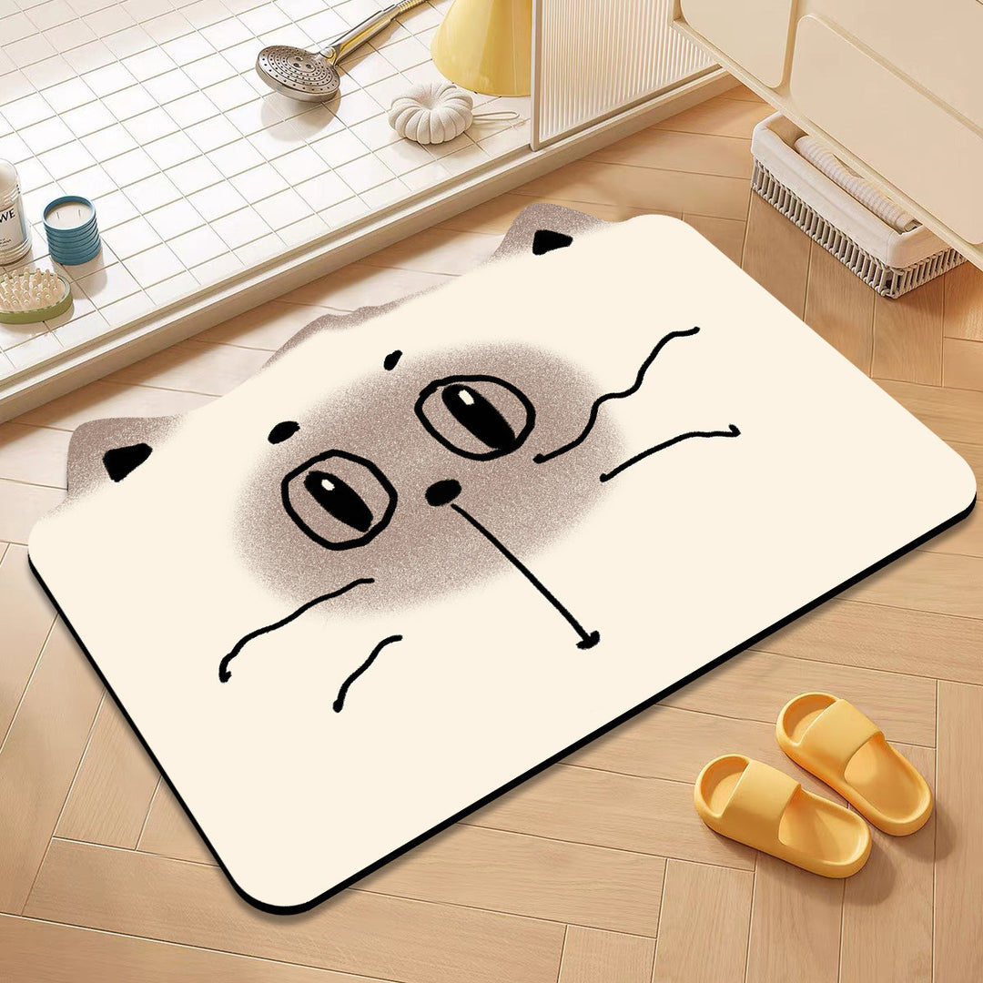 Cute Cat-Themed Bath Mat Bowlift
