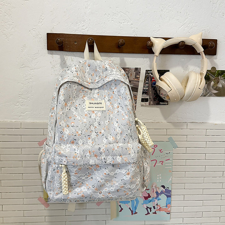 Floral Lace Patterned Backpack