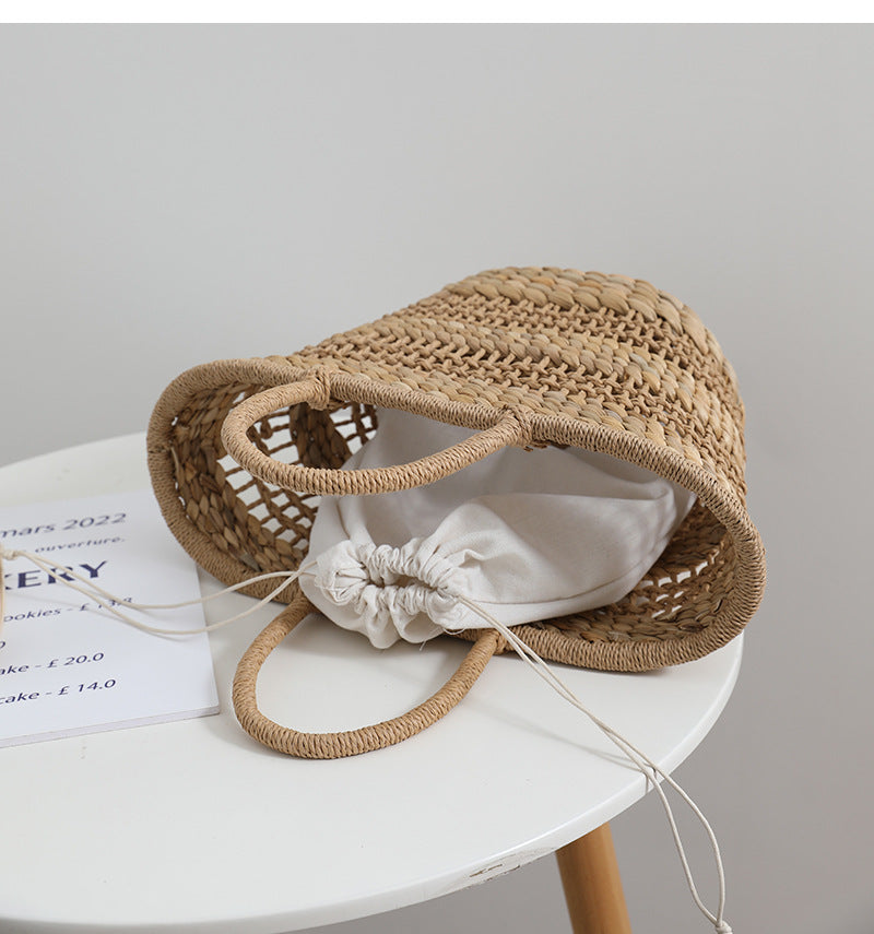 Handmade rattan bag with a removable lining insert Bowlift