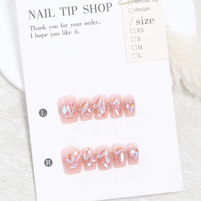 Acrylic nail set with sparkling holographic accents Bowlift