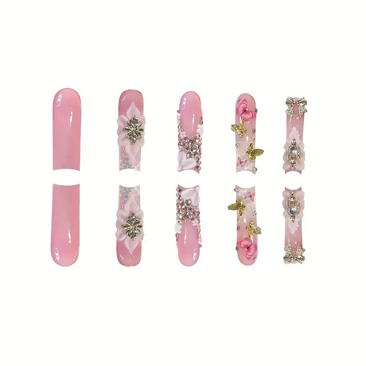 Floral-Inspired Acrylic Nail Art Bowlift