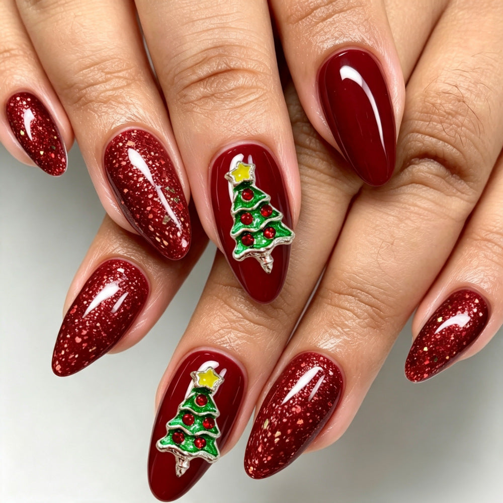 Artificial nails with festive Christmas design Bowlift