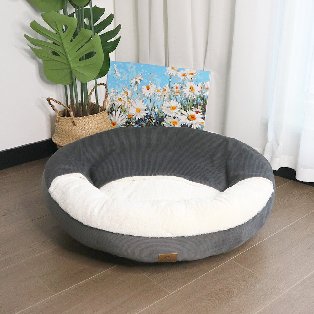 Round Cushioned dog bed