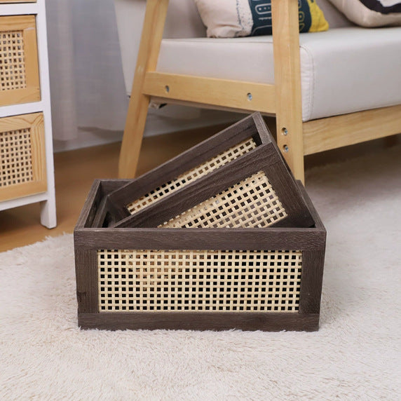 Handcrafted storage basket with natural weave for home