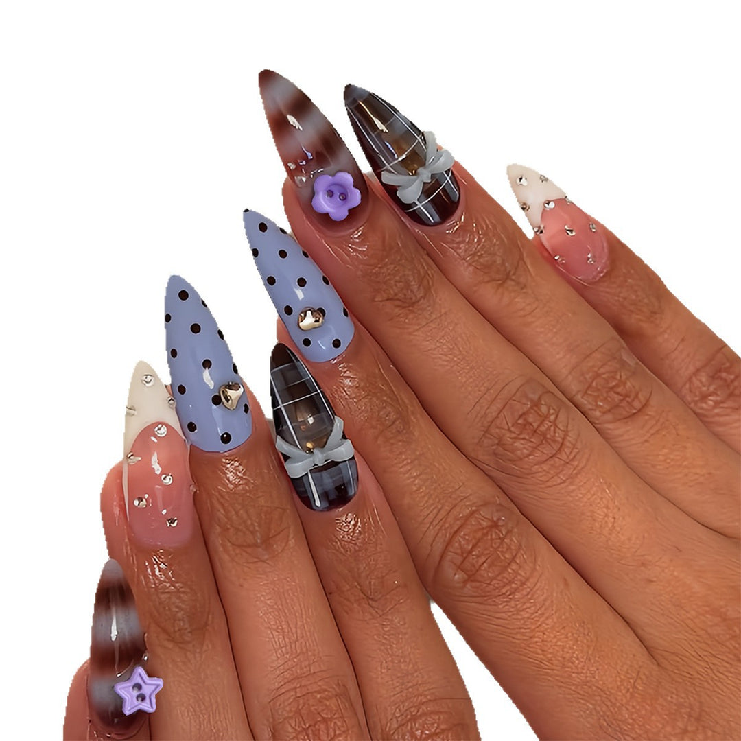 Artificial nails with creative 3D design and playful accents Bowlift