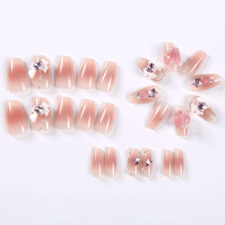 Artistic 3D Floral Press-On Nail Set Bowlift