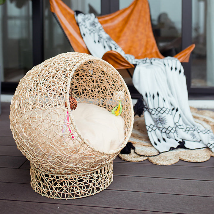 Beef Cat Bed Made of Rattan Bowlift