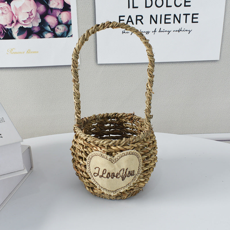 Handwoven Decorative Flower Basket Bowlift