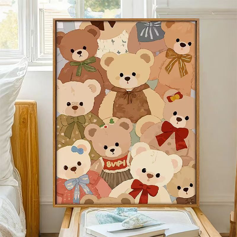 Cute Bear-Themed Decorative Wall Art Bowlift