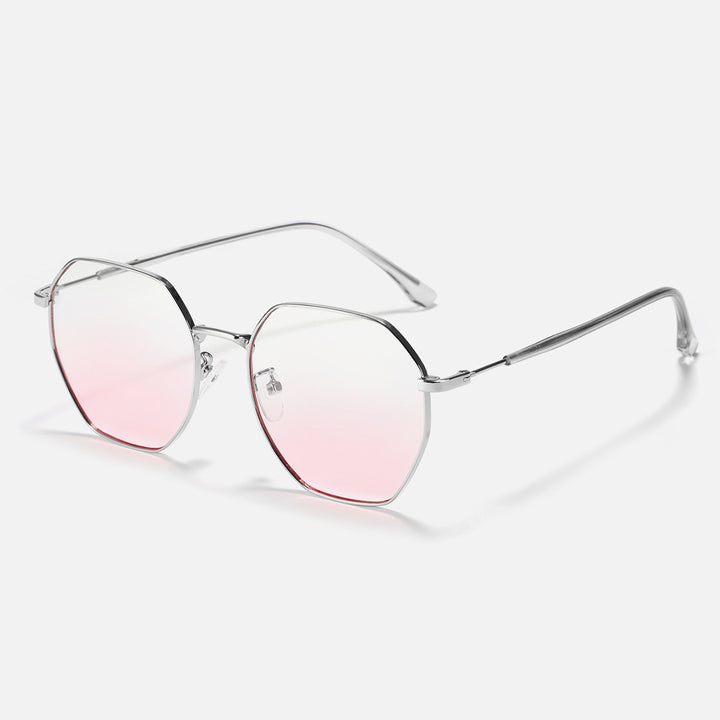 Women fashionable octagonal sunglasses with trendy metal frame Bowlift