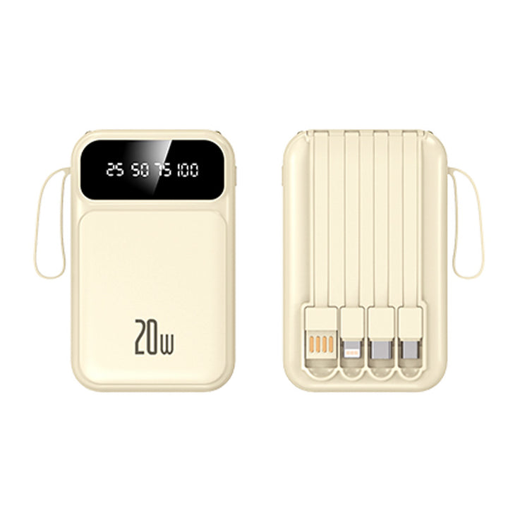 Powerbank with integrated cables and LED display Bowlift