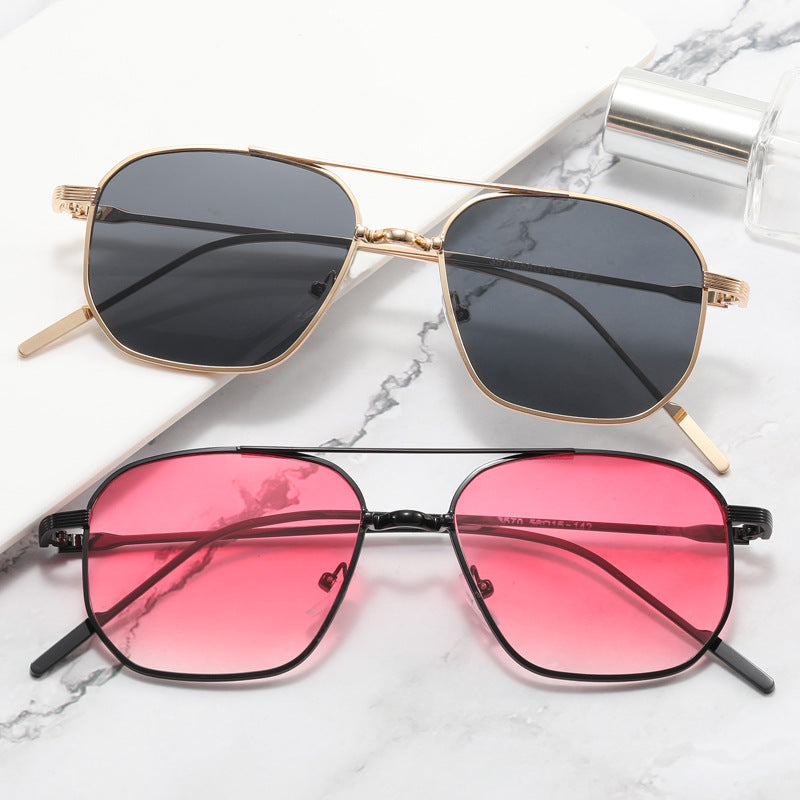 Women's fashionable geometric glasses with elegant metal frame Bowlift