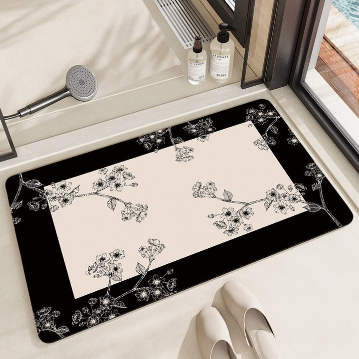Floral Patterned Bathroom Mat Bowlift