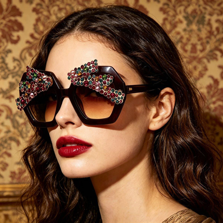 Women’s statement sunglasses with sparkling crystal frame Bowlift