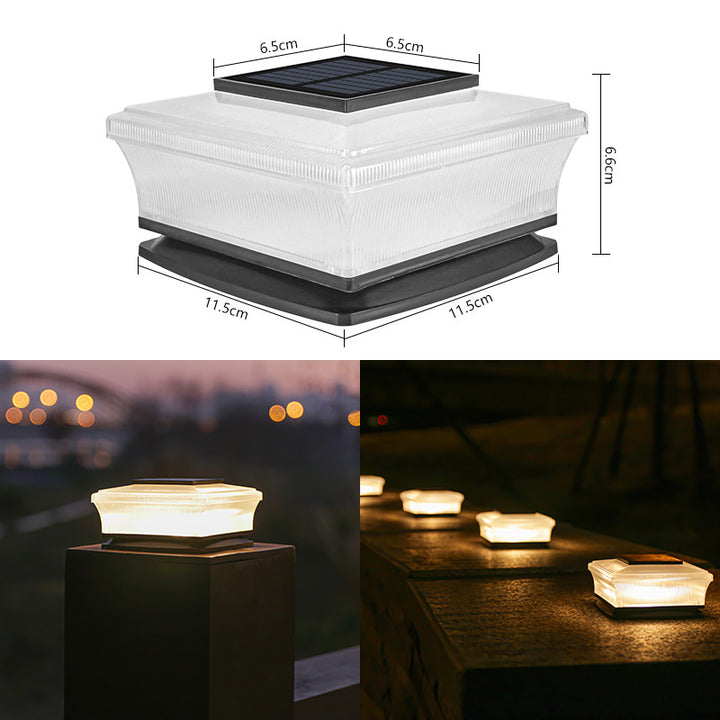 Low-Profile Solar Deck Post Cap Light With Warm Ambient Glow Bowlift