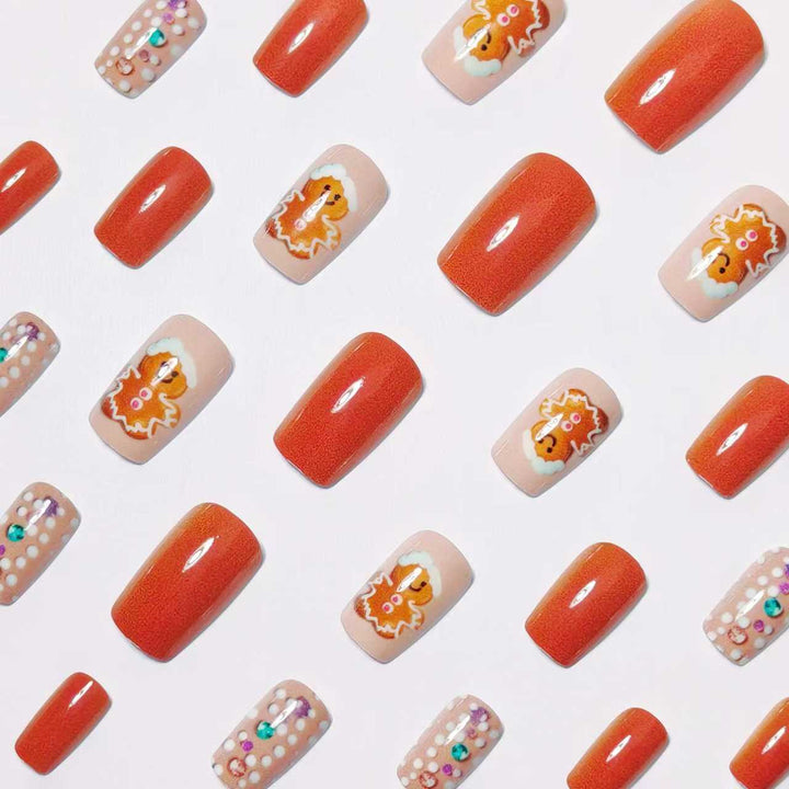 Festive Gingerbread-Themed Nail Art Bowlift