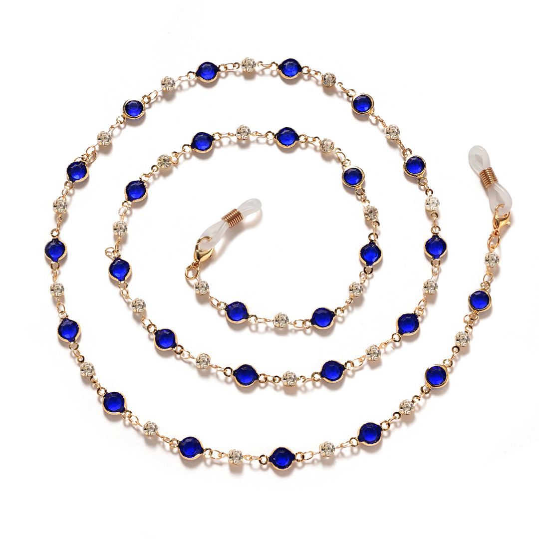Elegant Rhinestone and Gemstone Eyewear Chain Bowlift