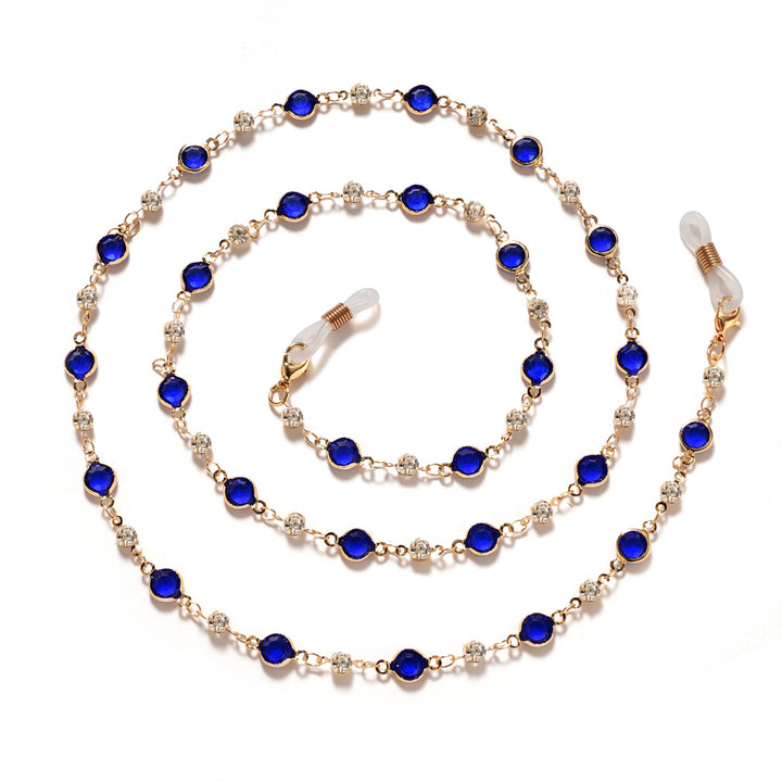 Elegant Rhinestone and Gemstone Eyewear Chain Bowlift