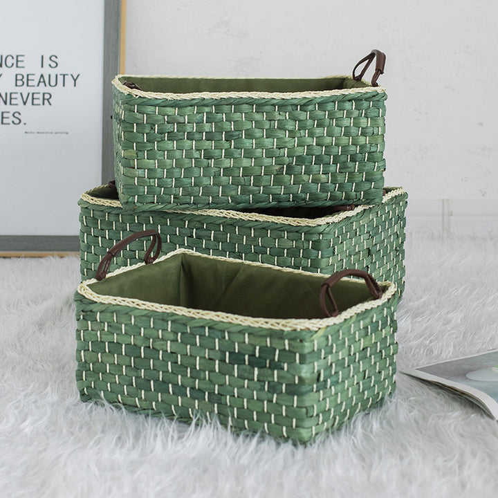 Handcrafted organizer basket with two handles Bowlift