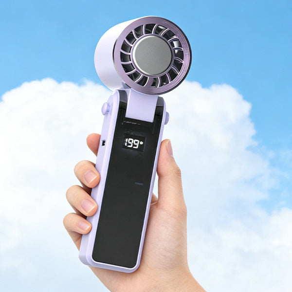 Unisex Portable Hand Fan with powerful battery display Bowlift