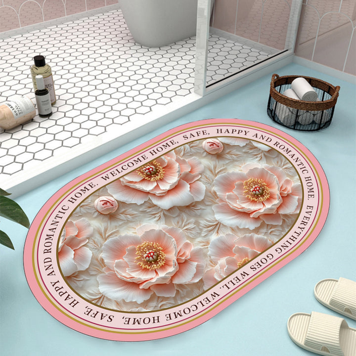 Floral Design Bath Mat Bowlift
