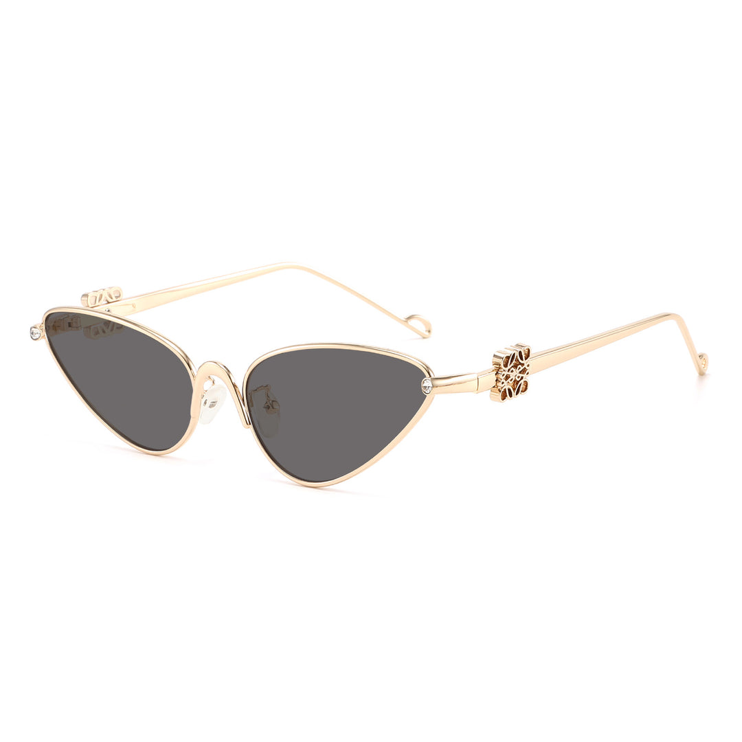 Women's Cat-Eye Sunglasses with Elegant Accents and UV Protection Bowlift