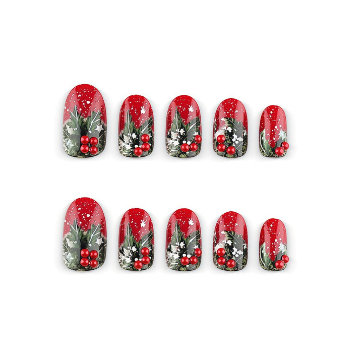 Artificial nails with festive Christmas design Bowlift