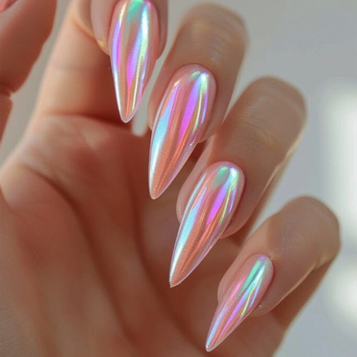 Metallic Stiletto Nail Extensions Bowlift