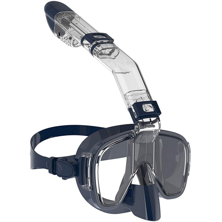 Diving mask with visibility protection and flexible snorkel Bowlift