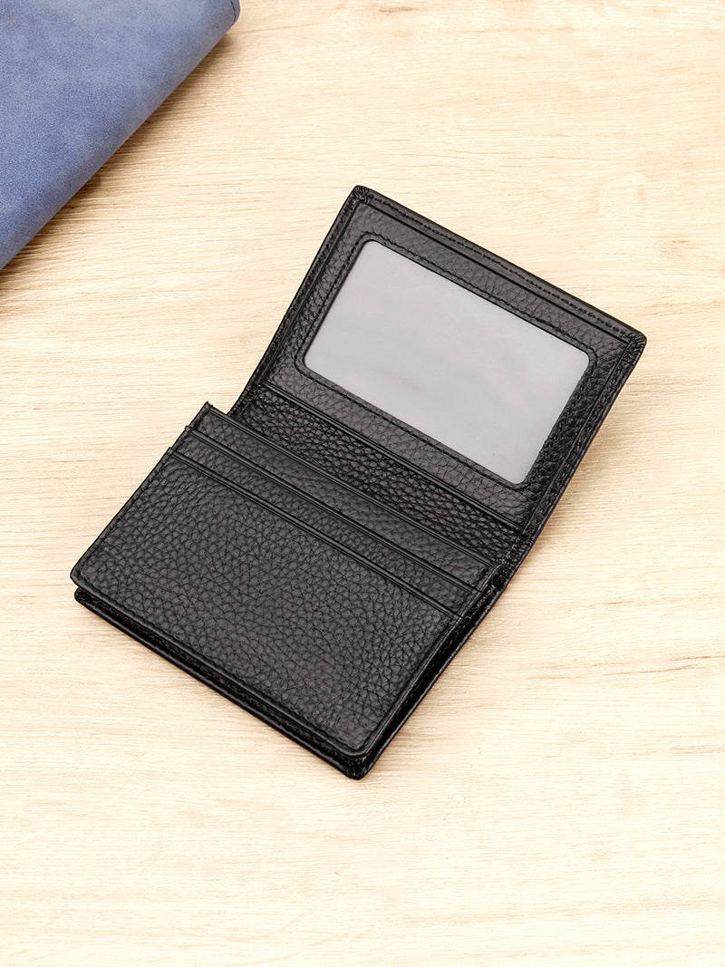 Textured Leather ID Card Wallet Bowlift