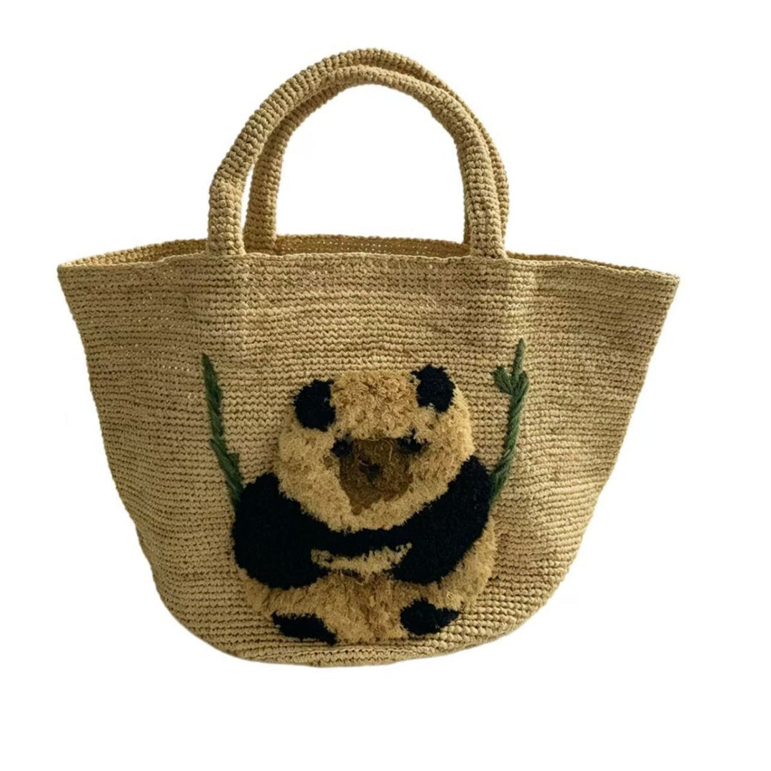 South Sea suitable basket bag with panda motif Bowlift