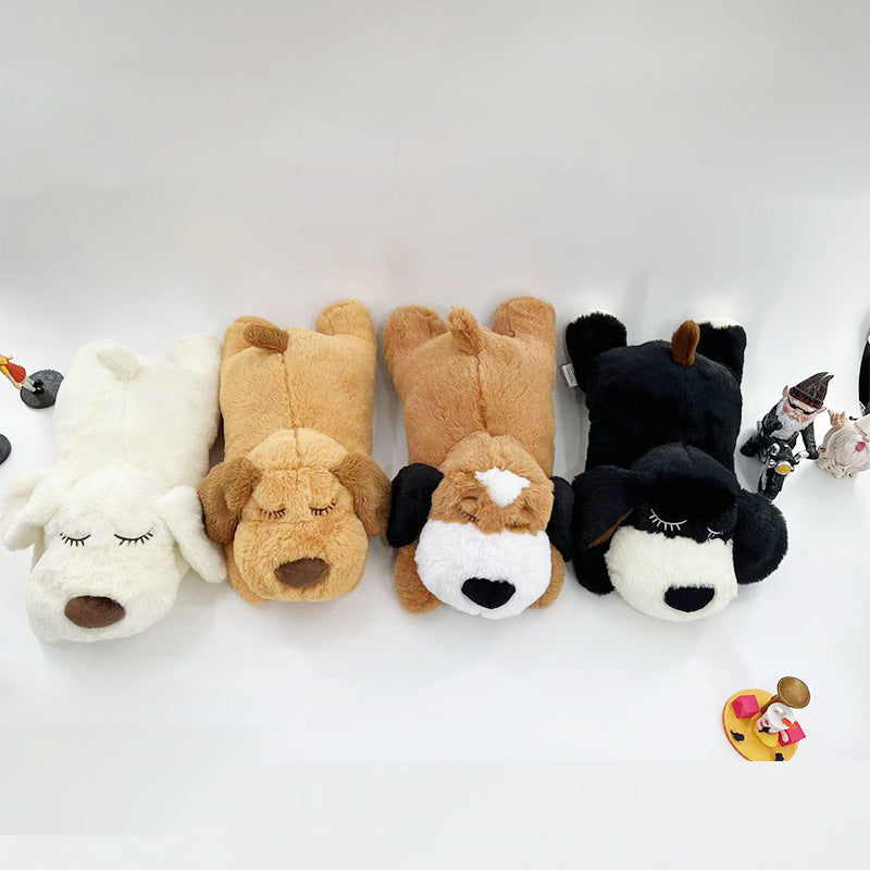Plush heated cuddle dog pillow with heart remote control Bowlift