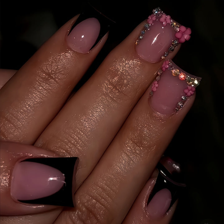 Luxury Floral Decorative Press-On Nails Bowlift