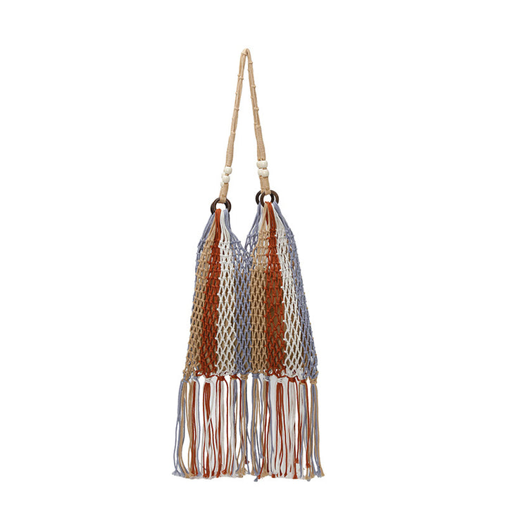 Macrame Tote Bag with Tassels Bowlift