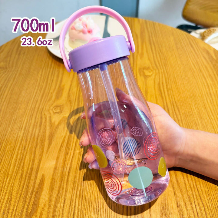 Women's Creative Water Bottle with Silicone Carrying Strap Bowlift