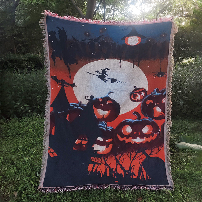 Halloween-Themed Tapestry Blanket