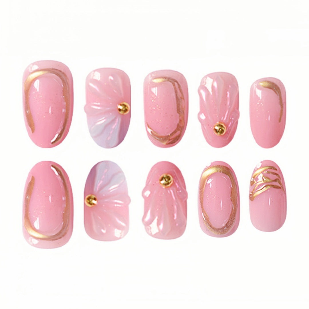 Floral Geometric Press-On Nail Art Set Bowlift