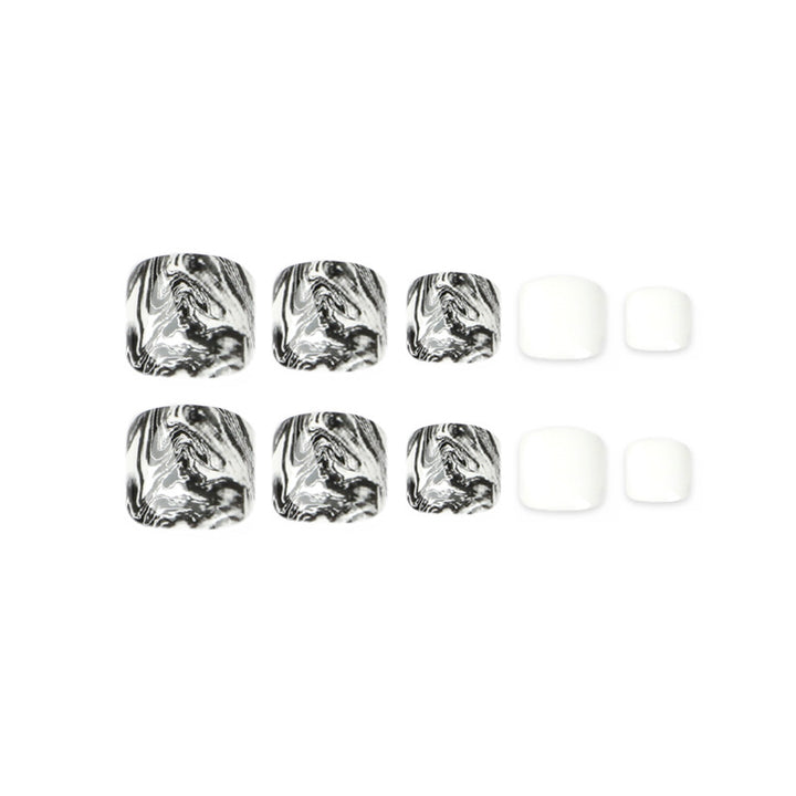 Artful toenail art in elegant marble design Bowlift
